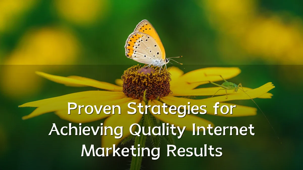 Proven Strategies for Achieving Quality Internet Marketing Results
