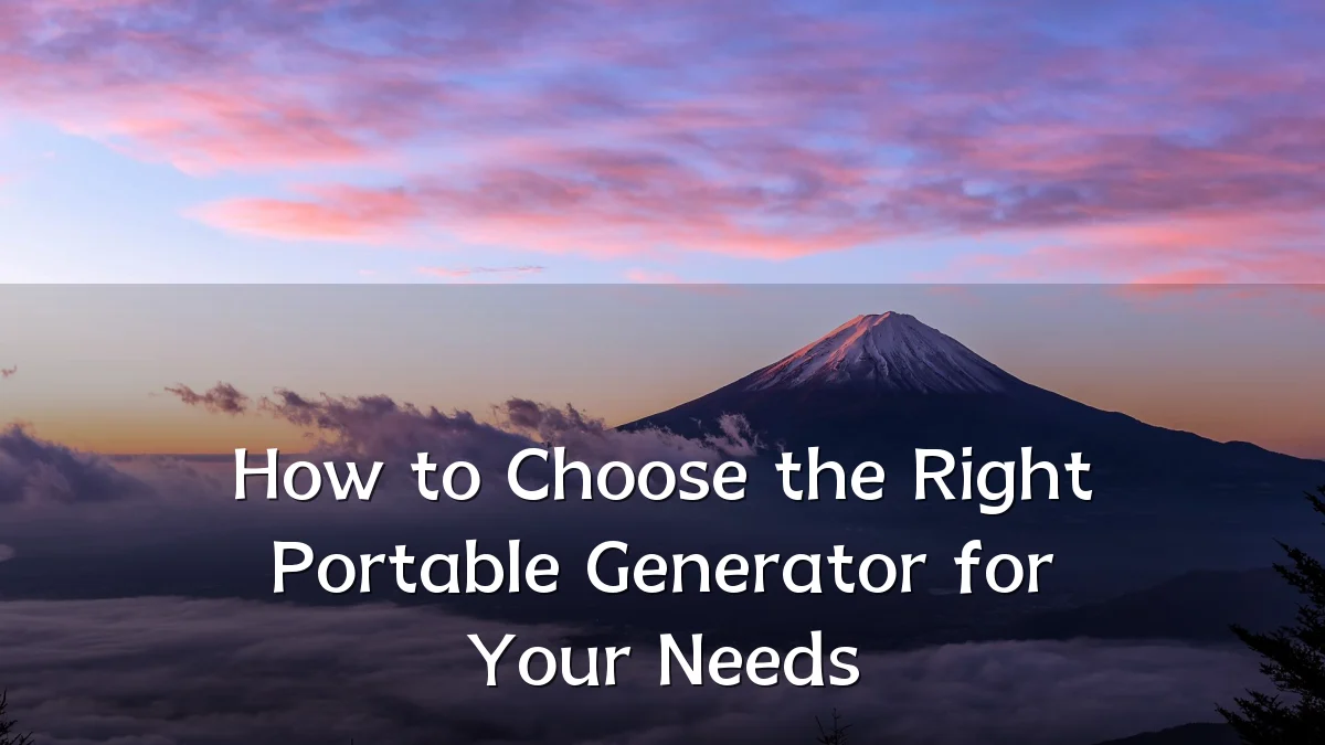 How to Choose the Right Portable Generator for Your Needs