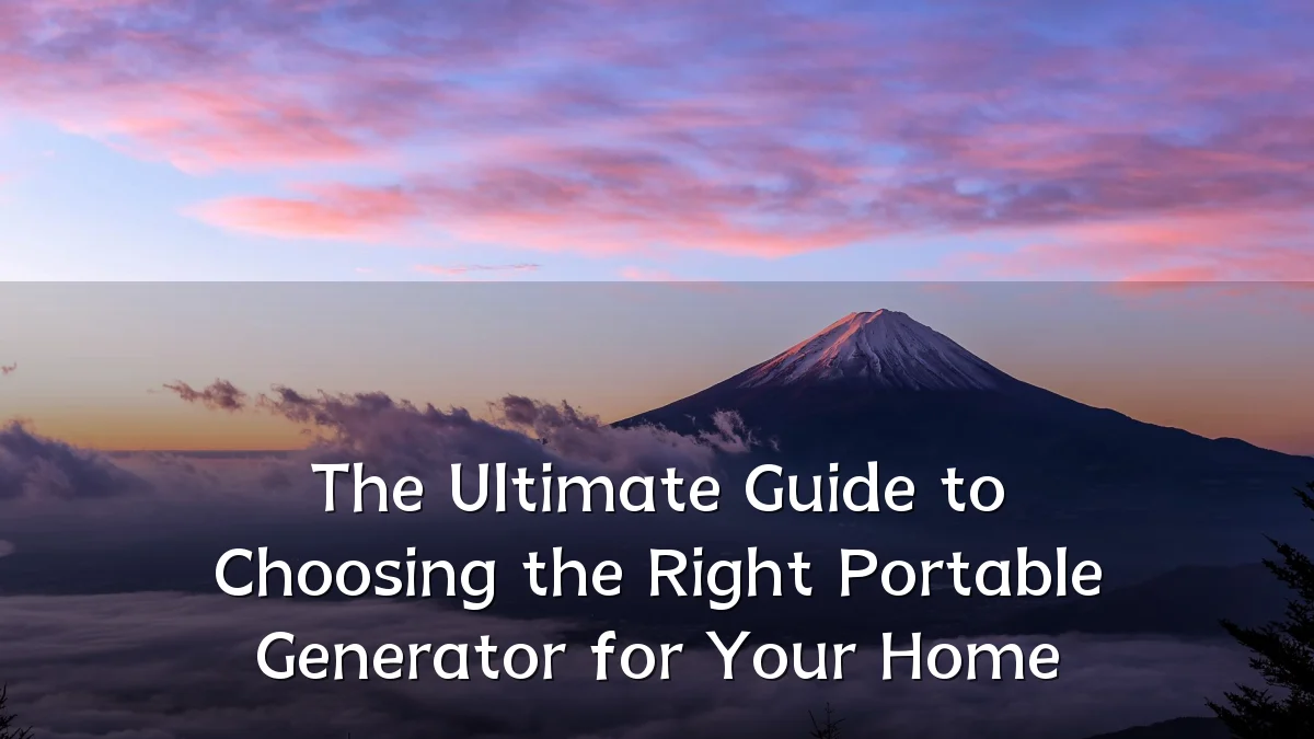 The Ultimate Guide to Choosing the Right Portable Generator for Your Home