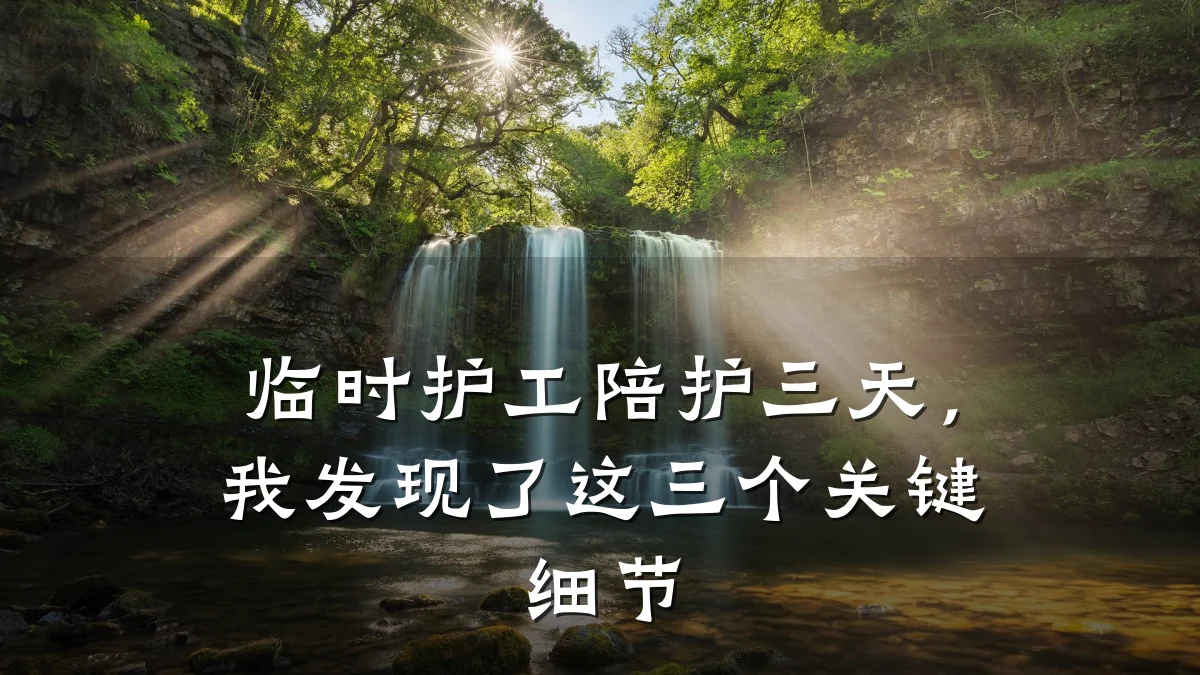 临时护工陪护三天，我发现了这三个关键细节